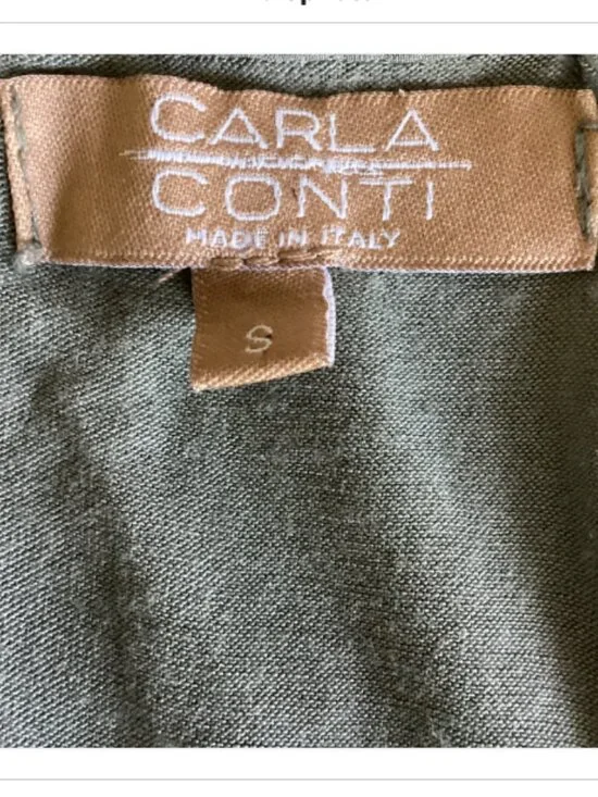 Carla Conti Italian Silk Blouse Silk Top Sz S Green 160H - Picture 8 of 10